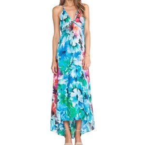 Yumi Kim watercolor floral silk halter dress